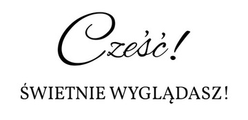 наклейка на зеркало Привет! Классно выглядишь! Имена, дата свадьбы, ширина 40 см.