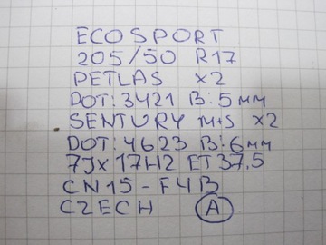 KOLA RÁFKY PNEUMATIKY FORD ECOSPORT R17