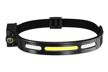 LATARKA CZOŁOWA DIODA LED SOS WODOODPORNA Z CZUJKĄ