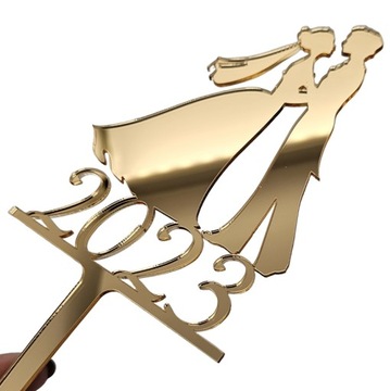 Toppery Love Story + даты Golden Topper Set для торта 3pcs зеркало