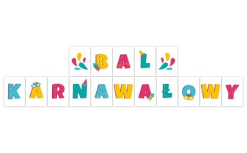 DEKORACJA LITERY NAPIS: BAL KARNAWAŁOWY - DUŻE A4