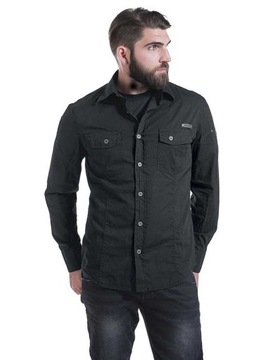 Košeľa s dlhým rukávom BRANDIT SlimFit Shirt čierna S