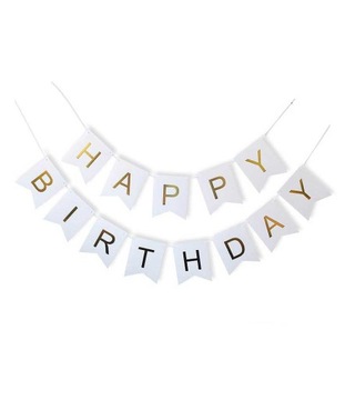 GIRLANDA HAPPY BIRTHDAY urodziny BANER biały