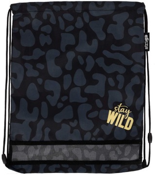 Worek szkolny Stay Wild - czarny 35-45cm