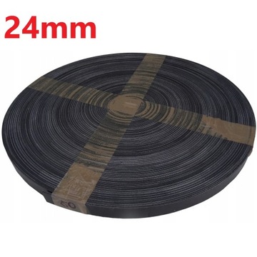 Pasek zapięciowy czarny do plandeki przyczepy Pas PVC/PCV 24 mm 24x3mm 1m