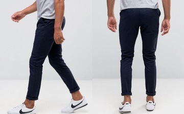 144A046 A05 GRANATOWE SPODNIE CHINOS W26 L30S