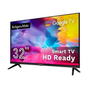 Светодиодный телевизор KRUGER MATZ 32 ДЮЙМА SMART GOOGLE TV HDR DVB-T2 HEVC