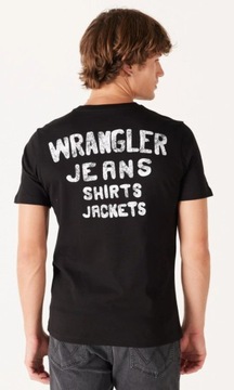 Wrangler BRANDED TEE Black CZARNY T-SHIRT KOSZULKA NADRUK REGULAR M