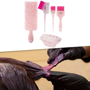 Набор красок для волос, портативный, легко моющийся осветлитель для волос, 3 щетки розового цвета