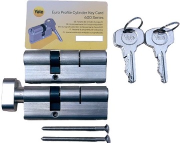 YALE WKŁADKA GAŁKA 30/50 30G/50 KOMPLET SYSTEM 1 KLUCZA 8CM 80MM Y600 6 KEY