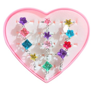 ЮВЕЛИРНЫЕ КОЛЬЦА ДЛЯ ДЕВОЧКИ набор из 12 штук