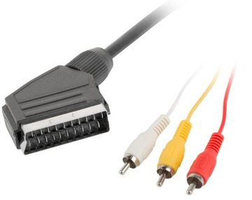 Kabel Euro 3x RCA Chinch 1.8m Lanberg SCART Audio