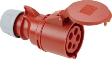 ПОРТАТИВНАЯ РОЗЕТКА 16A 400V 5P КРАСНЫЙ IP44 АКУЛА PCE 215-6