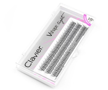 Clavier Vshape Легкие пучки ресниц – ласточки 10 мм