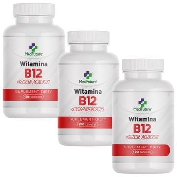 Witamina B12 1000mcg + kwas foliowy 360 tabletek