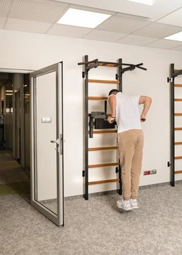 ЛЕСТНИЦА ГИМНАСТИЧЕСКАЯ + БРУСЬ + ПЕРИЛА ЧЕРНАЯ СКАМЬЯ