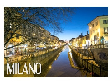 MEDIOLAN - Panorama - Naviglio - Magnes na lodówkę