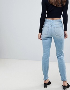 D7G502*SPODNIE MOM JEANS DENIM DZIURY 25/30 P00