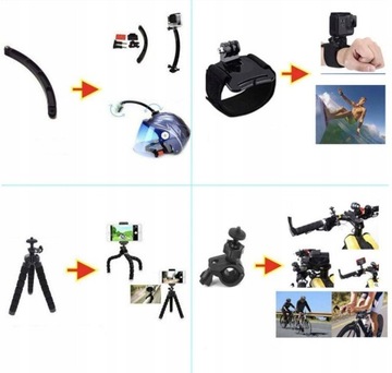 Набор аксессуаров для камер GoPro Hero 12 11 10 9 8 7 6 BLACK 216 шт.