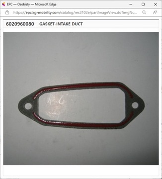 Uszczelka kolektora ssącego Musso, Korando , Rexton I