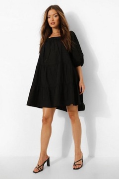 Boohoo czarna sukienka mini oversize XL