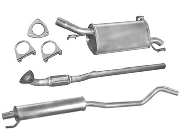 OPEL CORSA C 1.0 BENZYNA - DWA TŁUMIKI + RURA + USZCZELKA + OBEJMY