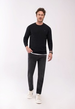 OUTLET męski Bawełniany sweter czarny VOLCANO S-ANTON L