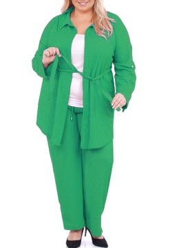 Komplet narzutka spodnie top WERONIKA 3XL zielony