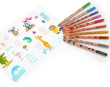 ШКОЛЬНЫЕ КАРАНДАШИ 10 ЦВЕТОВ JUMBO KIDEA