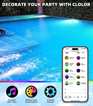 Умная светодиодная лампа для бассейна RGB 10 Вт IP68 Освещение бассейна в форме морской звезды