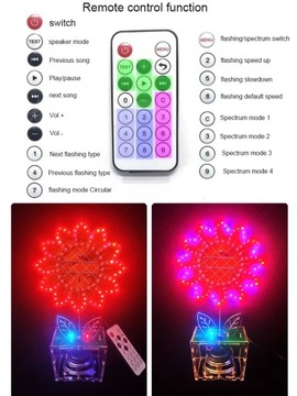 Głośnik z Bluetooth i efektami świetlnymi led słonecznik diy kit