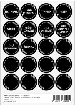 Etykiety naklejki na przyprawy produkty IKEA black