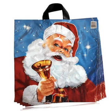 REKLAMÓWKI ŚWIĄTECZNE MIKOŁAJ DZWONEK 45x50 5szt