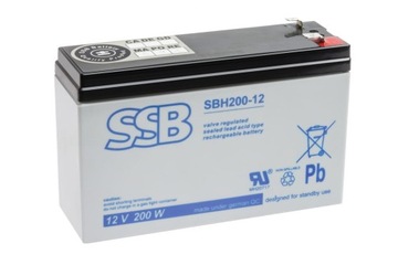 Akumulator SSB SBH 200-12 12V 5Ah UPS PPOŻ kasa fiskalna zabawki