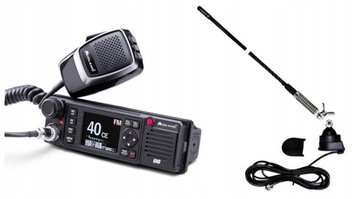 RADIO CB MIDLAND M-88 DS 12V 24V 1 DIN ANTENA MONTAŻOWA SIRIO T3-27 UCHWYT