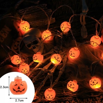GIRLANDA LAMPKI DEKORACJA HALLOWEEN LIŚCI KLONU 3m
