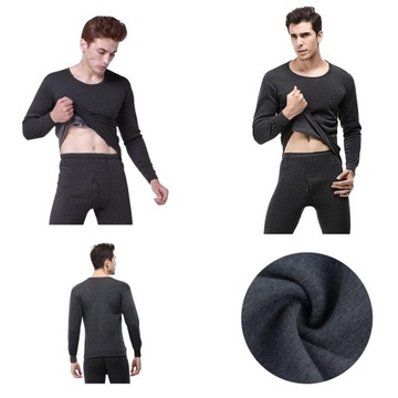 Podkoszulek Ocieplany Męska Koszulka Termoaktywna Bawełna czarna 3XL/4XL
