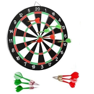 TARCZA DWUSTRONNA DART GRA LOTKI RZUTKI DARTS 2w1 TABLICA DO GRY ZABAWA