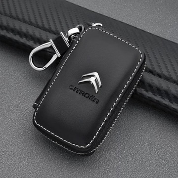 КРАСИВЫЙ брелок для ключей CITROEN, хром, Кожа
