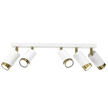 EWILIGHT Lampa sufitowa regulowana listwa tuba eye 5xGU10 biały/złoty