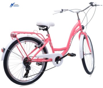 Городской велосипед для девочек 24 LAURA, 6 скоростей SHIMANO
