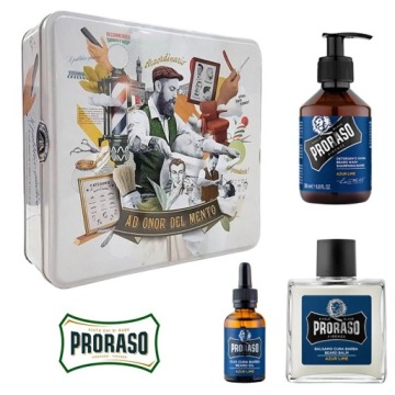 Подарочный набор PRORASO Cosmetics Azur Lime Beard Kit
