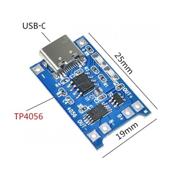 SUPER Зарядное устройство для TP4056 USB-C Li-Ion, защищенное.