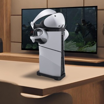 Горизонтальная и вертикальная подставка 2 в 1 для консоли PS5 Slim, черная
