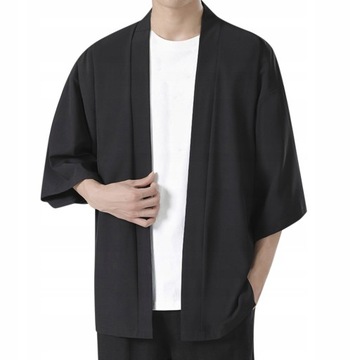 KOSZULE MĘSKIE SOLIDNY KIMONO Z KRÓTKIM RĘKAWEM