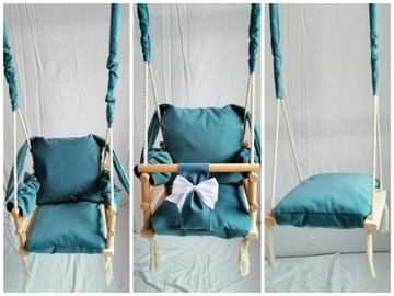 КАЧЕЛИ 3в1 ДЕТИ кролик РОЗОВЫЙ дом сад комната бархатное сиденье подарок