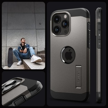 Чехол Spigen Tough Armor MagSafe для iPhone 15 Pro Max - серый металлик