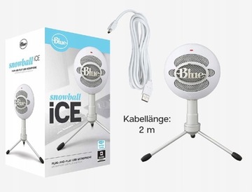Синий USB-конденсаторный микрофон Snowball iCE, белый