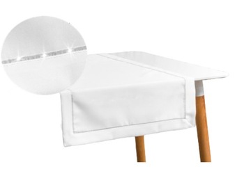 BIEŻNIK gładki BIAŁY SREBRNY ŚWIĄTECZNY 40x140