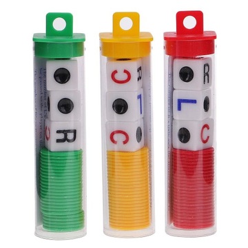 3pcs Plastic Dice w/ Casino Poker Chip Set for Children Kids Christmas Gift